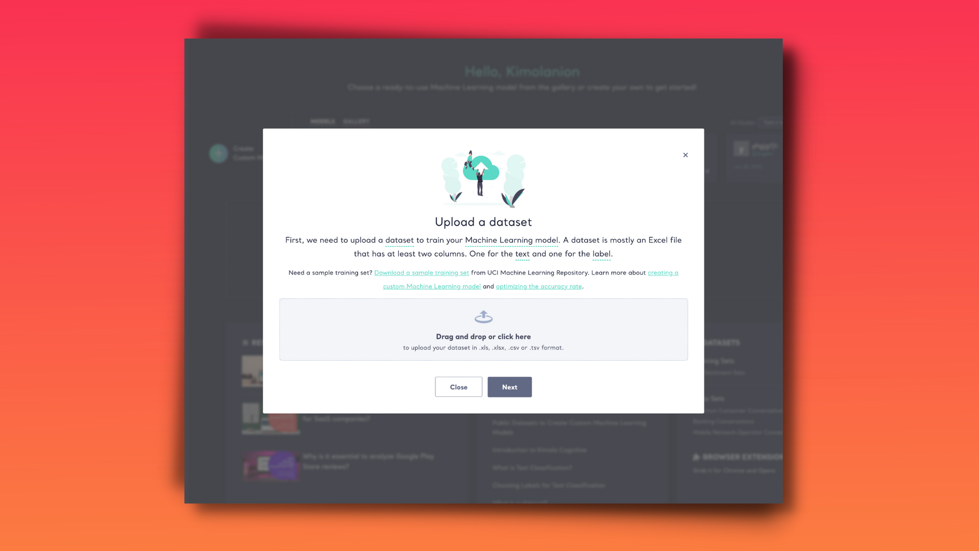 screenshot of Kimola Cognitive